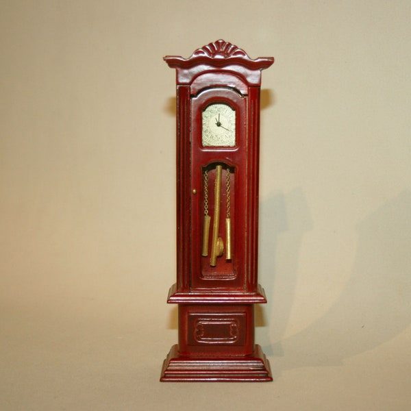 DOLLHOUSE,  Miniatures, " Grandfather working clock " Artisan Handmade Miniature in 12th scale. From CosediunaltroMondo