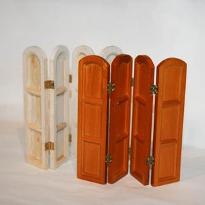 Wooden Four Panel Folding Screen - Room Divider -1:12 Scale  -DOLLHOUSE MINIATURE furnitures -Miniatures 12th scale -CosediunaltroMondo-gift