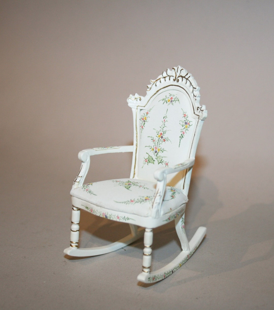 Miniature Rocking Chairs Wooden Rocking Chair -DOLLHOUSE MINIATURES - Artisan Handmade Miniature ...