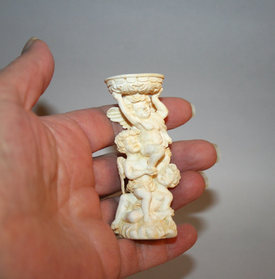 DOLLHOUSE Miniatures Birdbath Fountain With Cherub Etsy