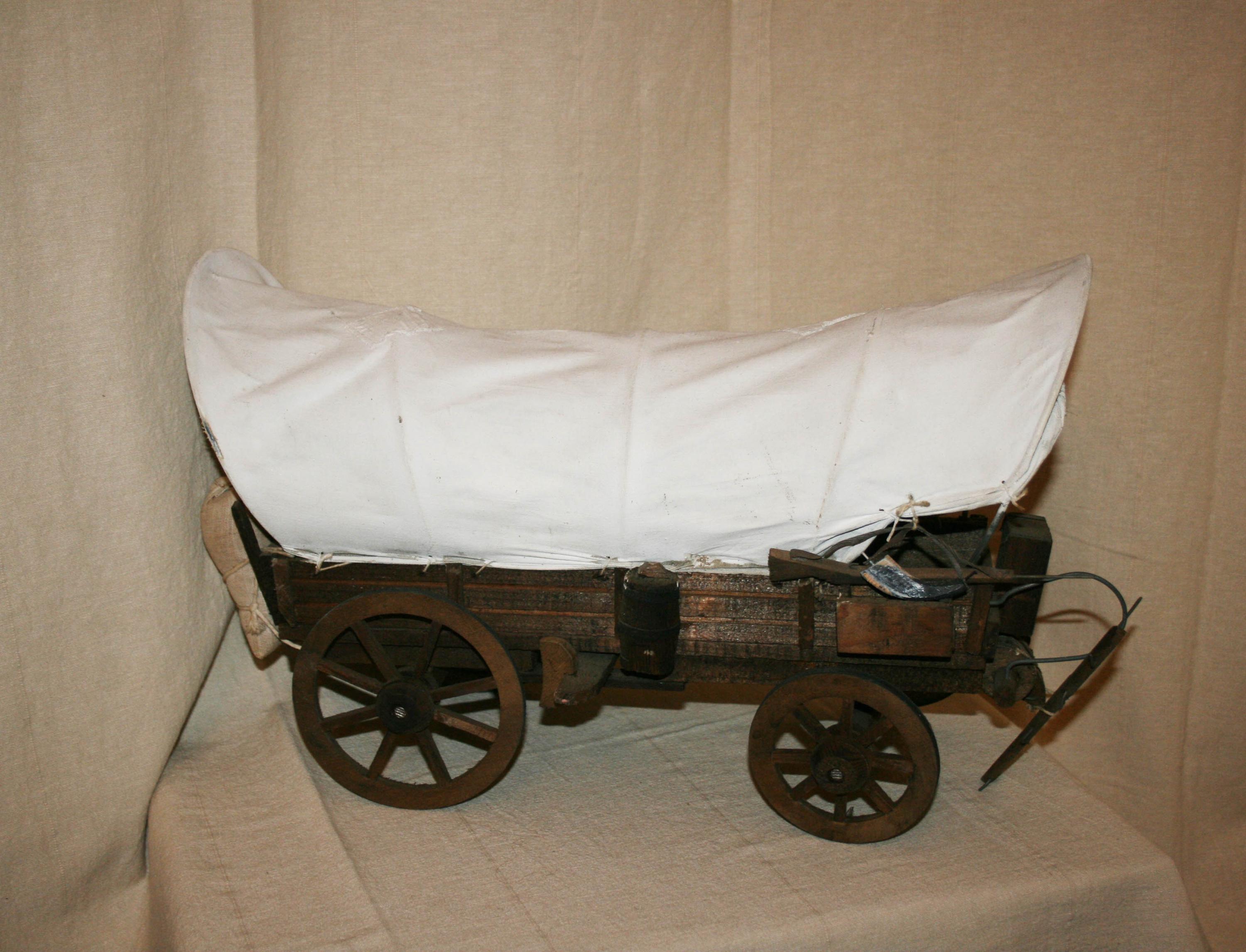 Vintage Western Wood Covered Conestoga Wagon Wild West Settlers Hand ...