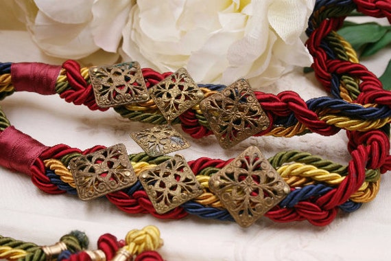 SILK Cords BELT Vintage 80s/pendant Hip Belt / Clothing  display picture 1