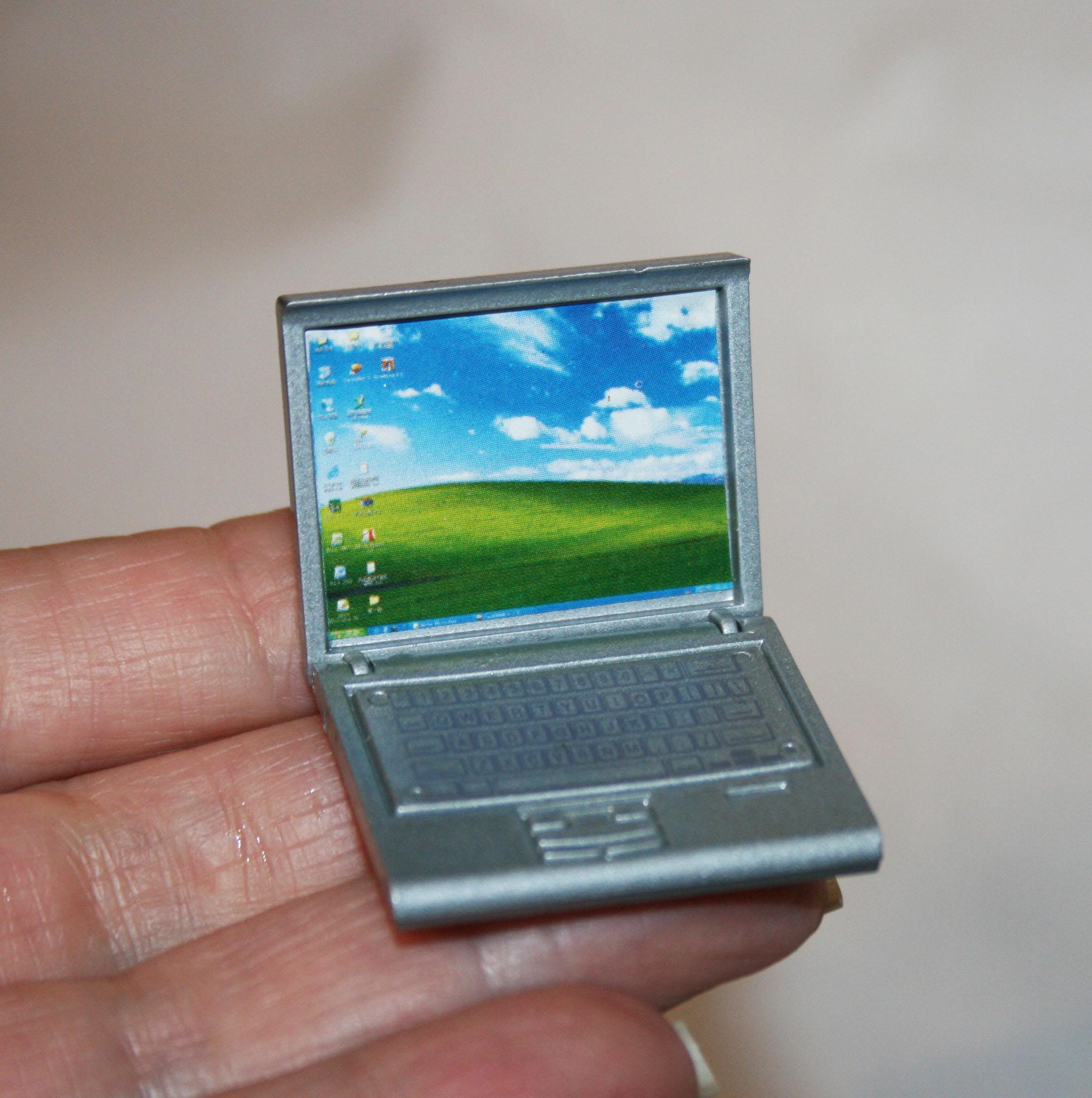 Dollhouse Modern Laptop Computer Plastic 1:12 Scale Miniature - Doll ...