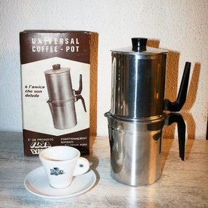 Italian 1970s, Neapolitan coffee maker / coffee pot moka espresso - made in Italy - 9 cups /Italian original design mocha/Mid Century
