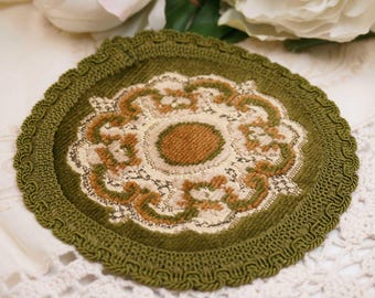 Dollhouse Miniature Pink Floral Round Velvety Rug - 1:12 Scale - Etsy