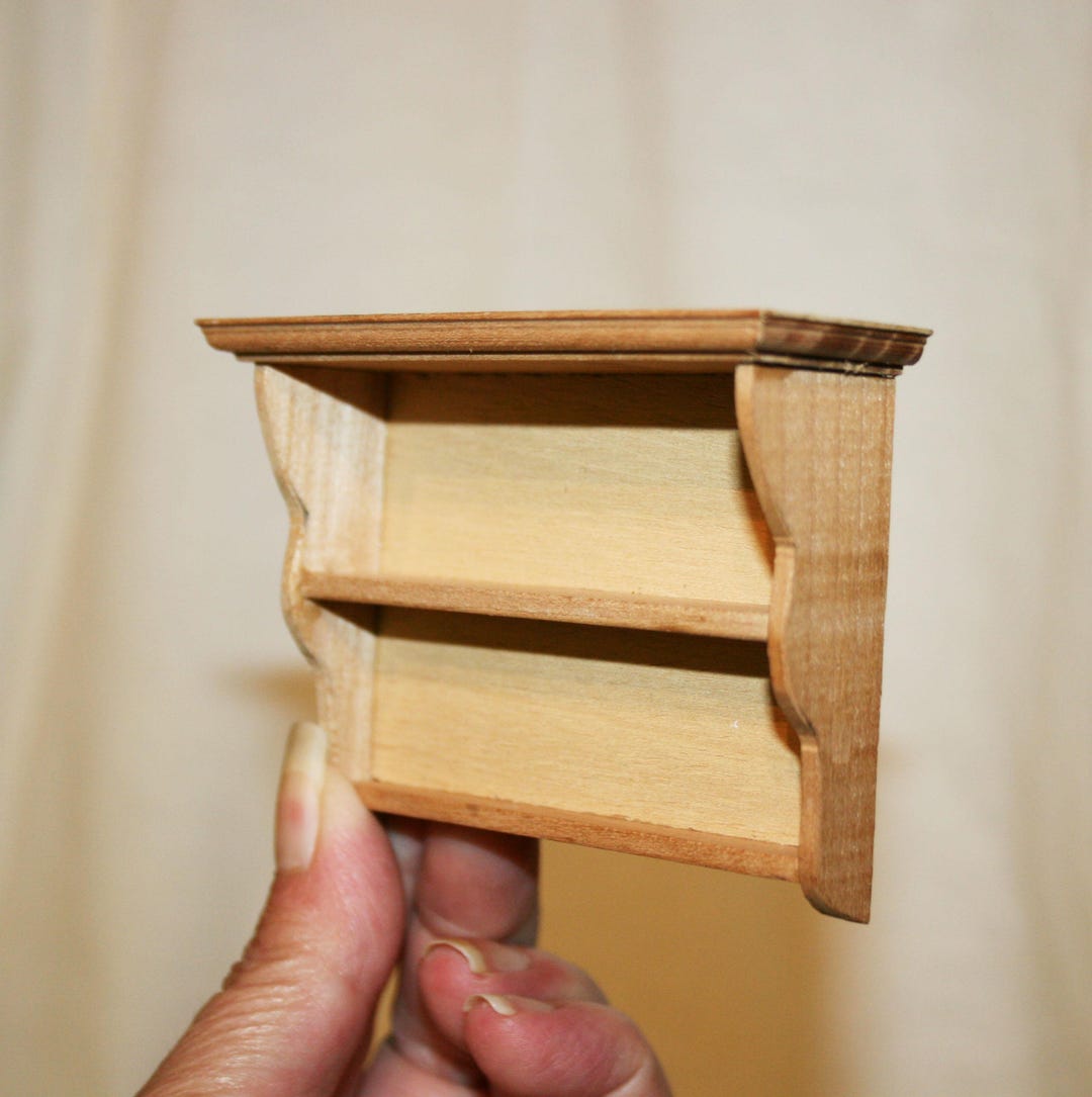 Wall Shelf DISPLAY -unfinished Kitchen Furniture -DOLLHOUSE MINIATURES ...