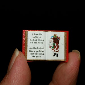 DOLLHOUSE MINIATURES Christmas open books Artisan Handmade Miniature in 12th scale. From CosediunaltroMondo Italy image 5