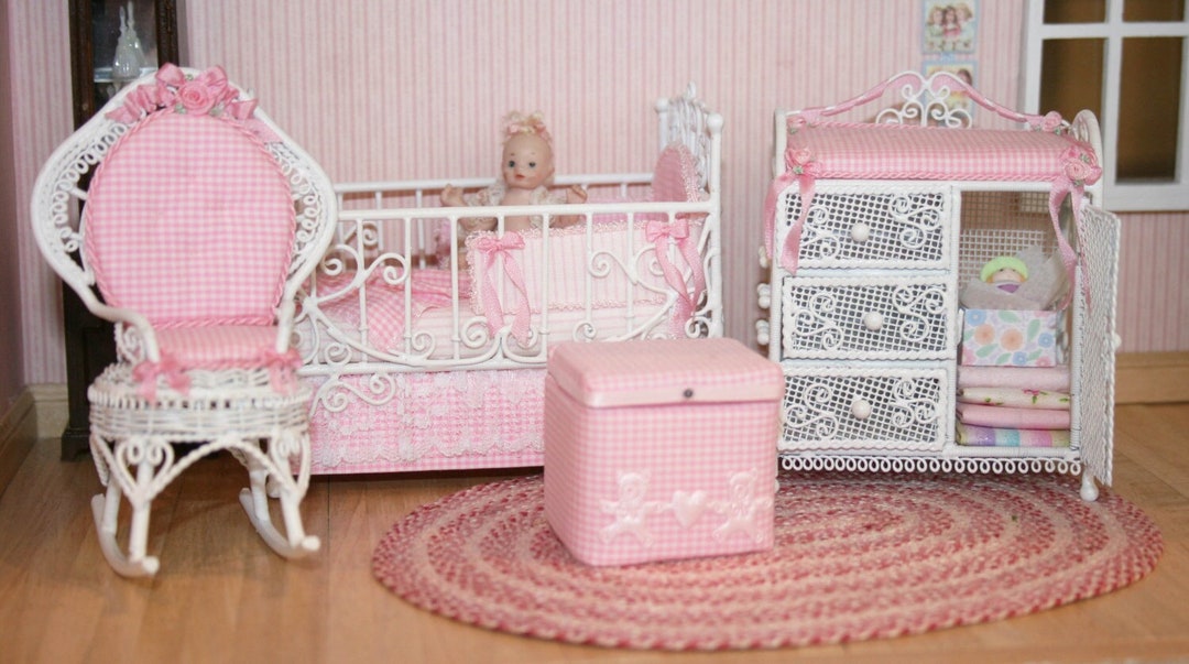 DOLLHOUSE MINIATURES BABY, Room Furnitures Artisan Handmade Miniature