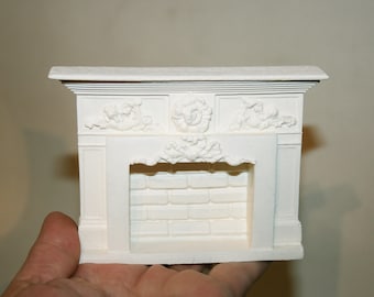 DOLLHOUSE MINIATURES  Resin Fireplace, Artisan Handmade Miniature /12th scale/ From CosediunaltroMondo Italy