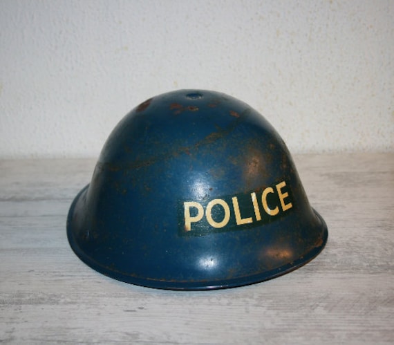 Original MK Blue Police English Helmet - image 1