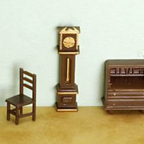 Dollhouse Miniature Study corner -Quarter Inch scale- 1/4 Quarter Scale Furniture 1:48 -CosediunaltroMondo Italy