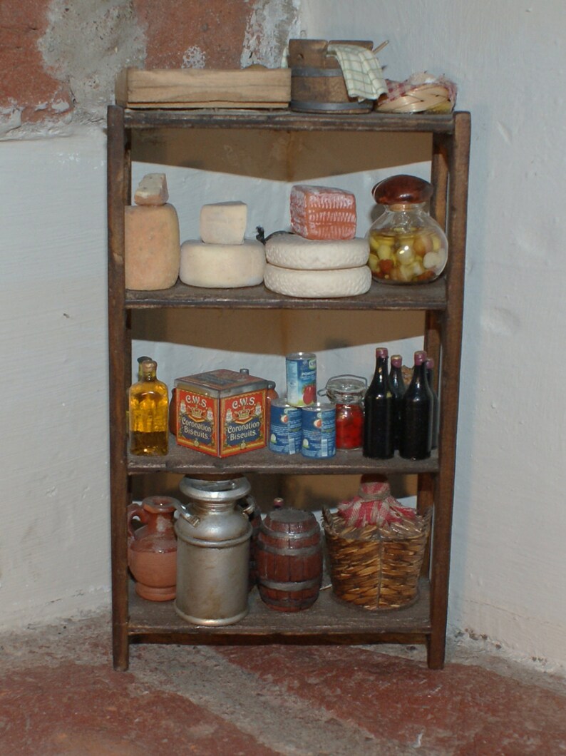 DOLLHOUSE MINIATURES Italian Kitchen Shelf With Food Etsy
