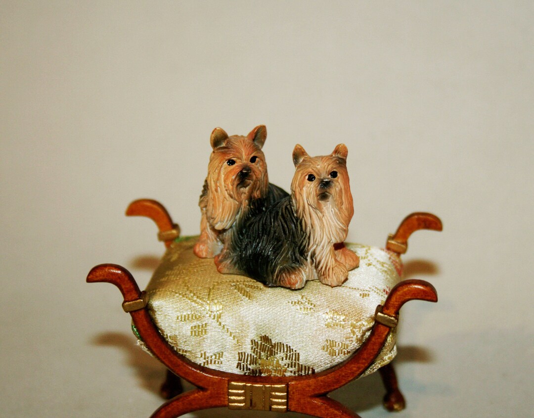 Dolls House Yorkshire Terrier Sitting Pet Yorkie Dogs Etsy