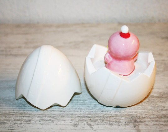 レア!! 陶器の貯金箱 - 卵とひよこ - 日本製 - コレクター向け陶器