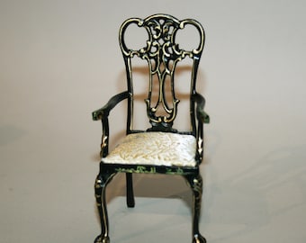 DOLLHOUSE MINIATURES "Black, Wooden chairs "  Artisan Handmade Miniature in 12th scale. From CosediunaltroMondo Italy Milano