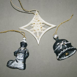 RARE! Vtg Wax Christmas Tree Ornaments -  Old Handmade Wax Ornaments - ca 1970s- Hanging decorations - Christmas gift