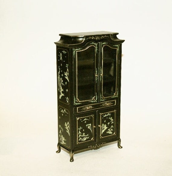 Black Display Cabinet Collection DOLLHOUSE MINIATURE Furnitures Artisan Handmade Miniatures 12th Scale Cosediunaltromondo Italy Etsy UK