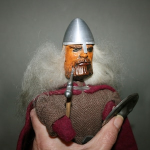 Vintage Norwegian Nordic Sverige Viking Warrior Knight - Folk Art - Doll Figure 11&quot; - VINTAGE dolls - art doll -gift for her -gift for him