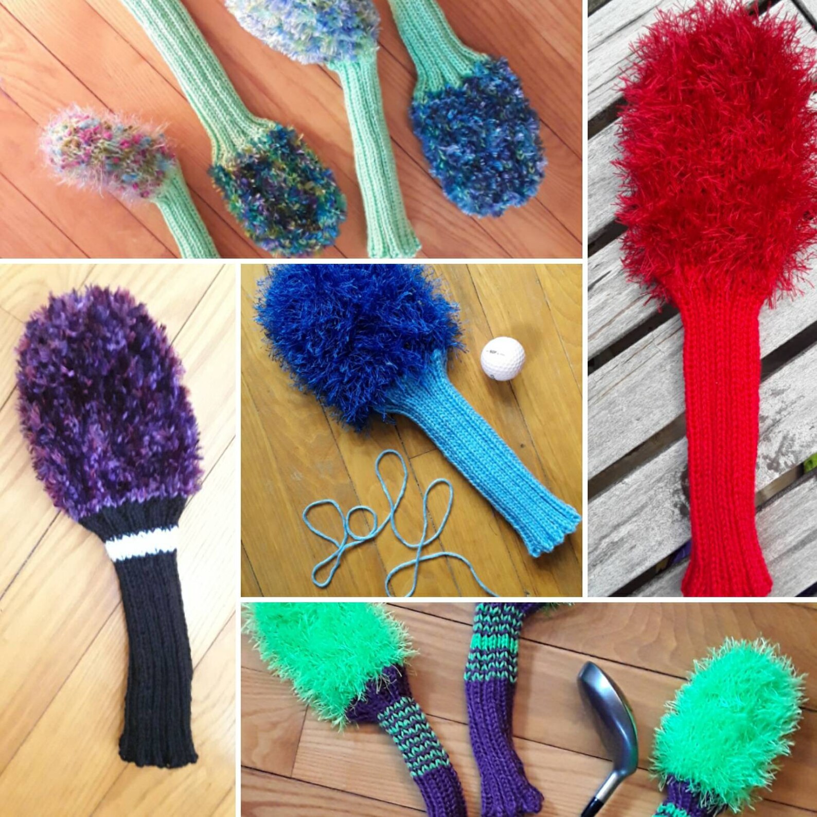 Fuzzy Knit, Handmade Golf Club Head Covers...made to Order. Please