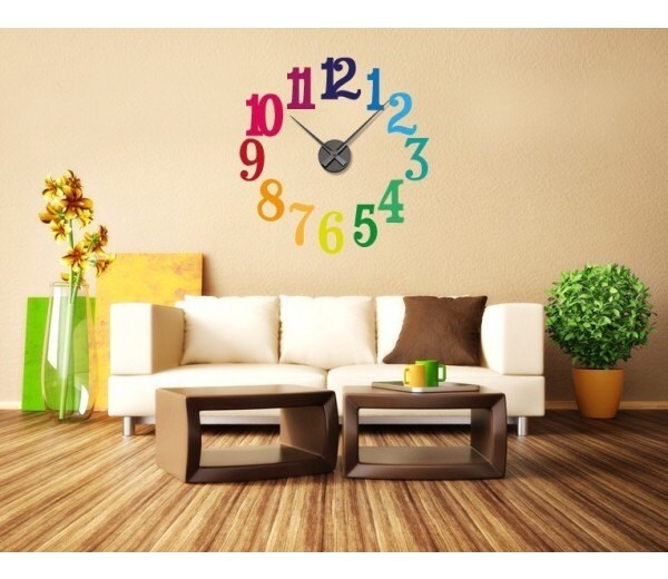 Colorful Numbers Wall Decal Clock Sticker Mural Vinyl Art
