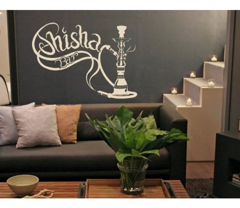 shisha bar deco wall decal sticker mural vinyl wall art | etsy