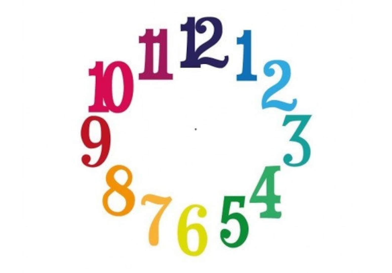 Colorful Numbers wall decal clock sticker mural vinyl wall Etsy