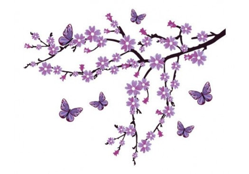 Lilac Blossom Branch wall decal sticker mural vinyl wall Etsy