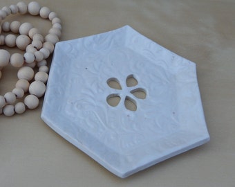 Handmade Ceramic Soap Dish: Self Draining Pottery