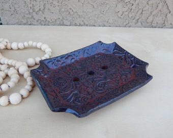 Handmade Ceramic Soap Dish: Self Draining Pottery