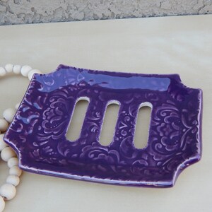 Handmade Self Draining Soap Dish - Ceramic Soap Dish with Drain, Pottery Soap Dish