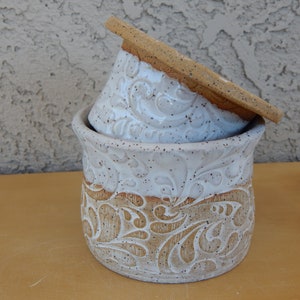 Handmade Ceramic Butter Keeper Butter Dish, Butter Crock  French Pottery