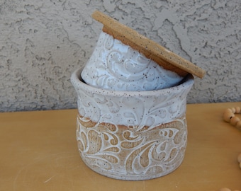 Handmade Ceramic Butter Keeper: French Country Butter Crock