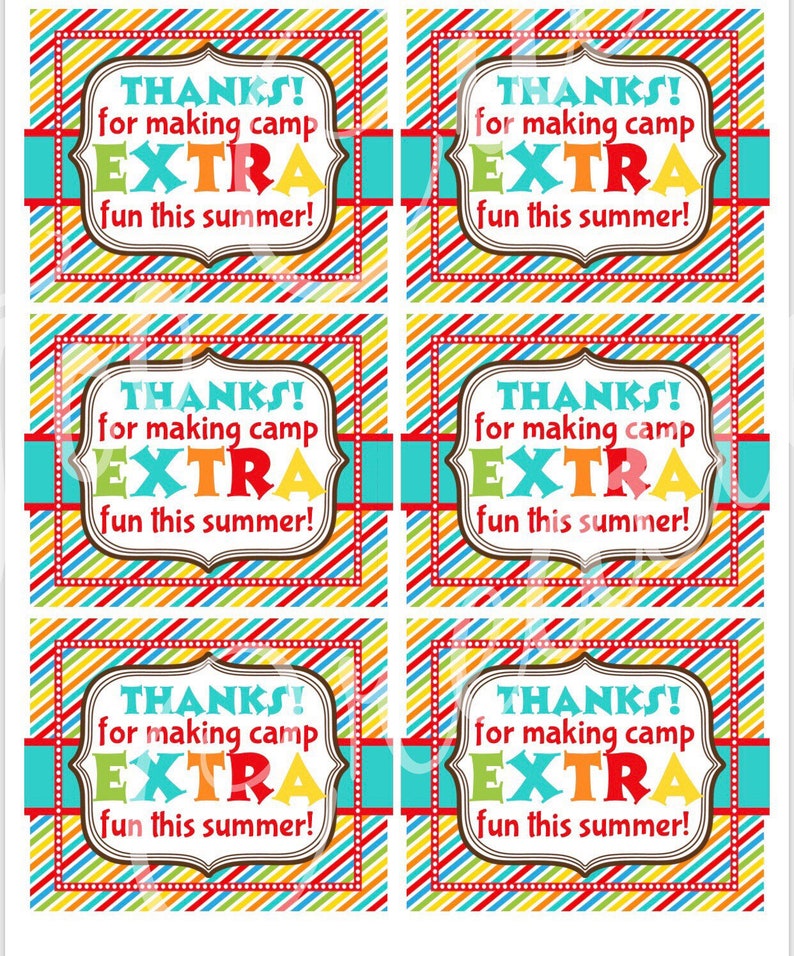 Camp Counselor Thank You Gift Tag/camp Gift/ Etsy