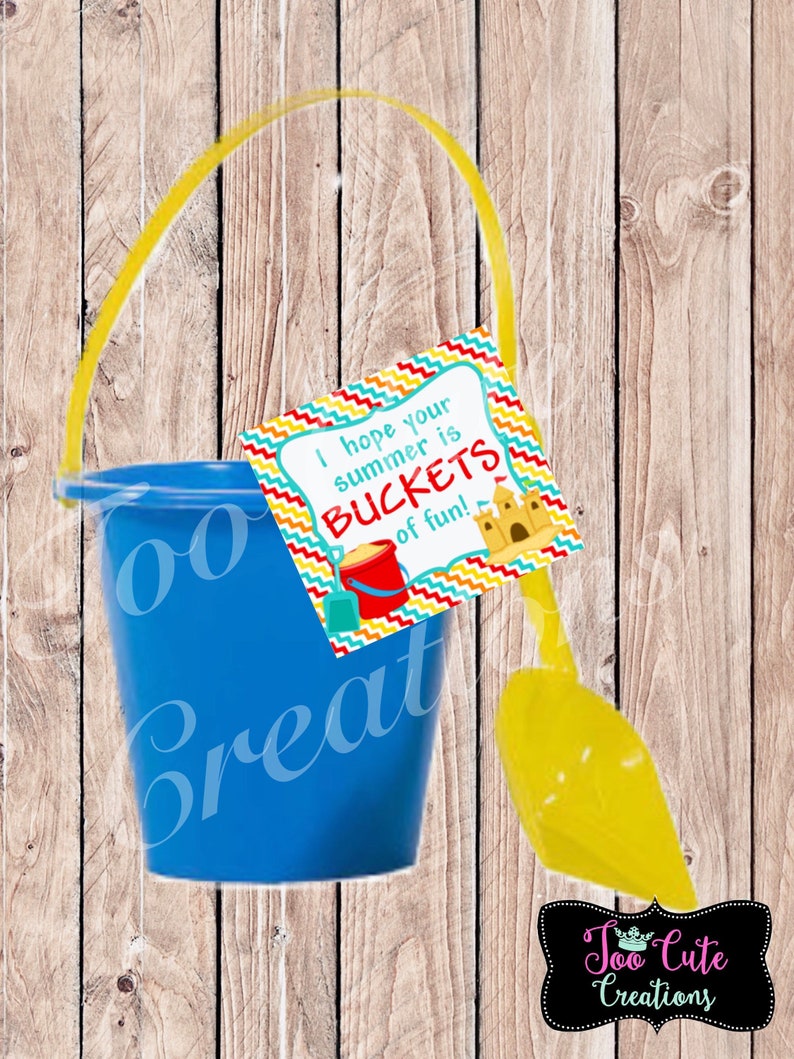 Buckets of Fun End of Year Gift //sticker/tags for Friends Etsy