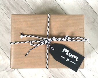 Chalkboard gift tag pack of two with chalk