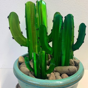 3D Metal Cactus - 3 sizes available - Made from recycled sheet metal.