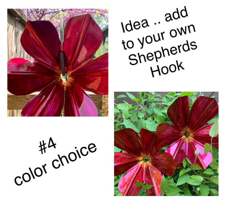 Clematis Metal Art Flower/Hangable Outdoor Flower image 4
