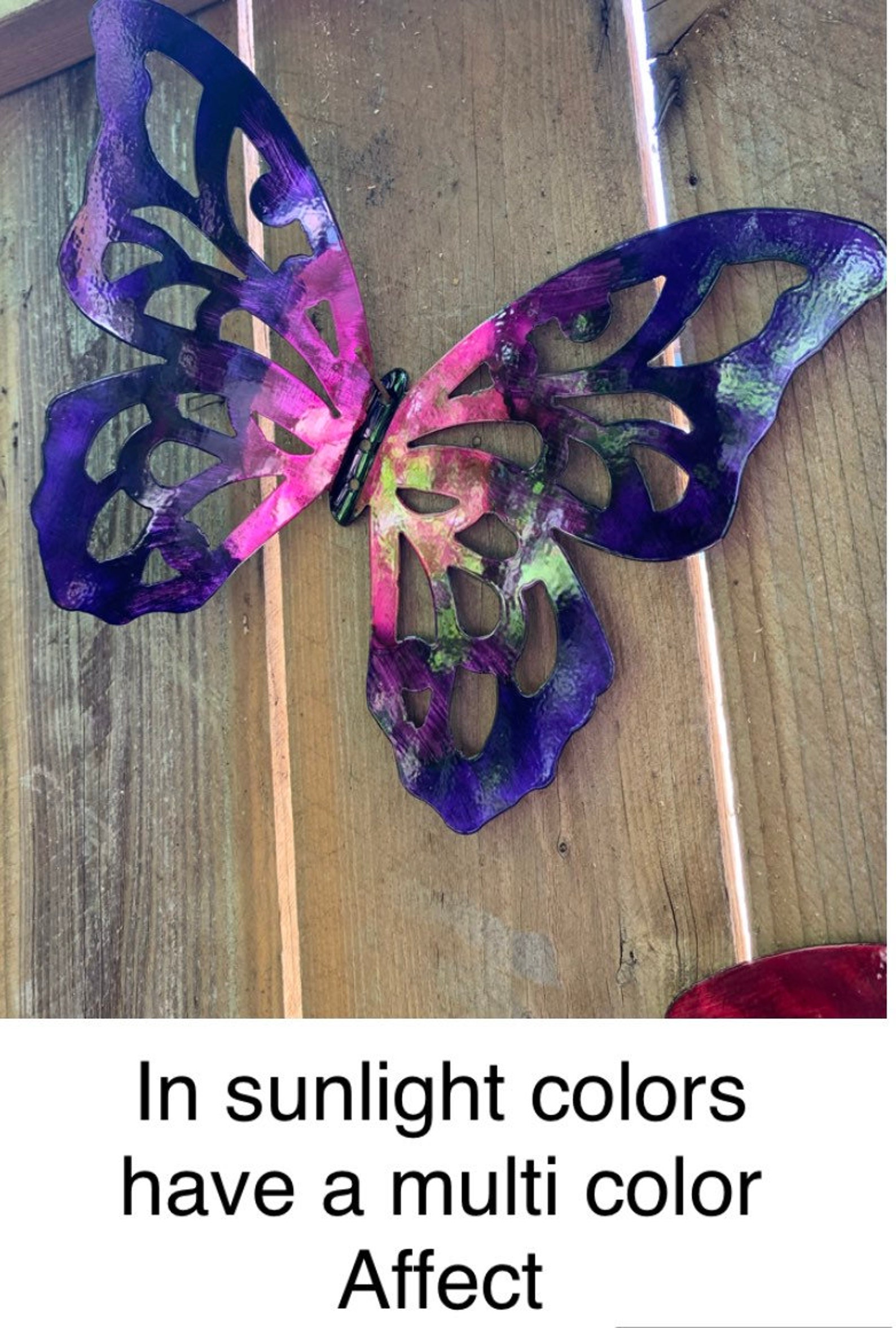 Butterfly Metal Yard Art / Recycled Metal/ Colorful / Metal Etsy