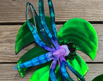 Dragonfly/Leaf/Metal Art/Hand Painted/3-D Styling