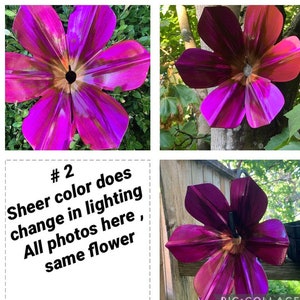 Clematis Metal Art Flower/Hangable Outdoor Flower image 3