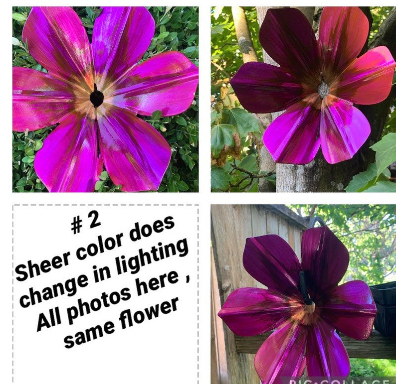 Clematis Metal Art Flower/Hangable Outdoor Flower image 3