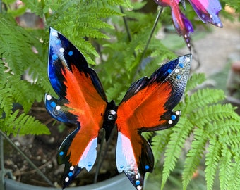 Metal Butterflies / Butterflies bounce in the breeze/ planter stake