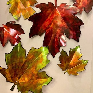 Maple Leaves/ Leaf/Metal Art/Yard Art/Garden Art/Recycled Metal