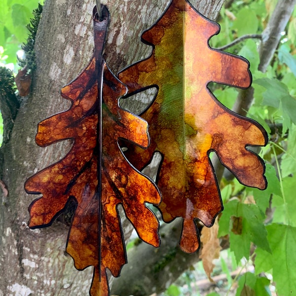 Oak Leaf/Metal Yard Art/Fall Leaves