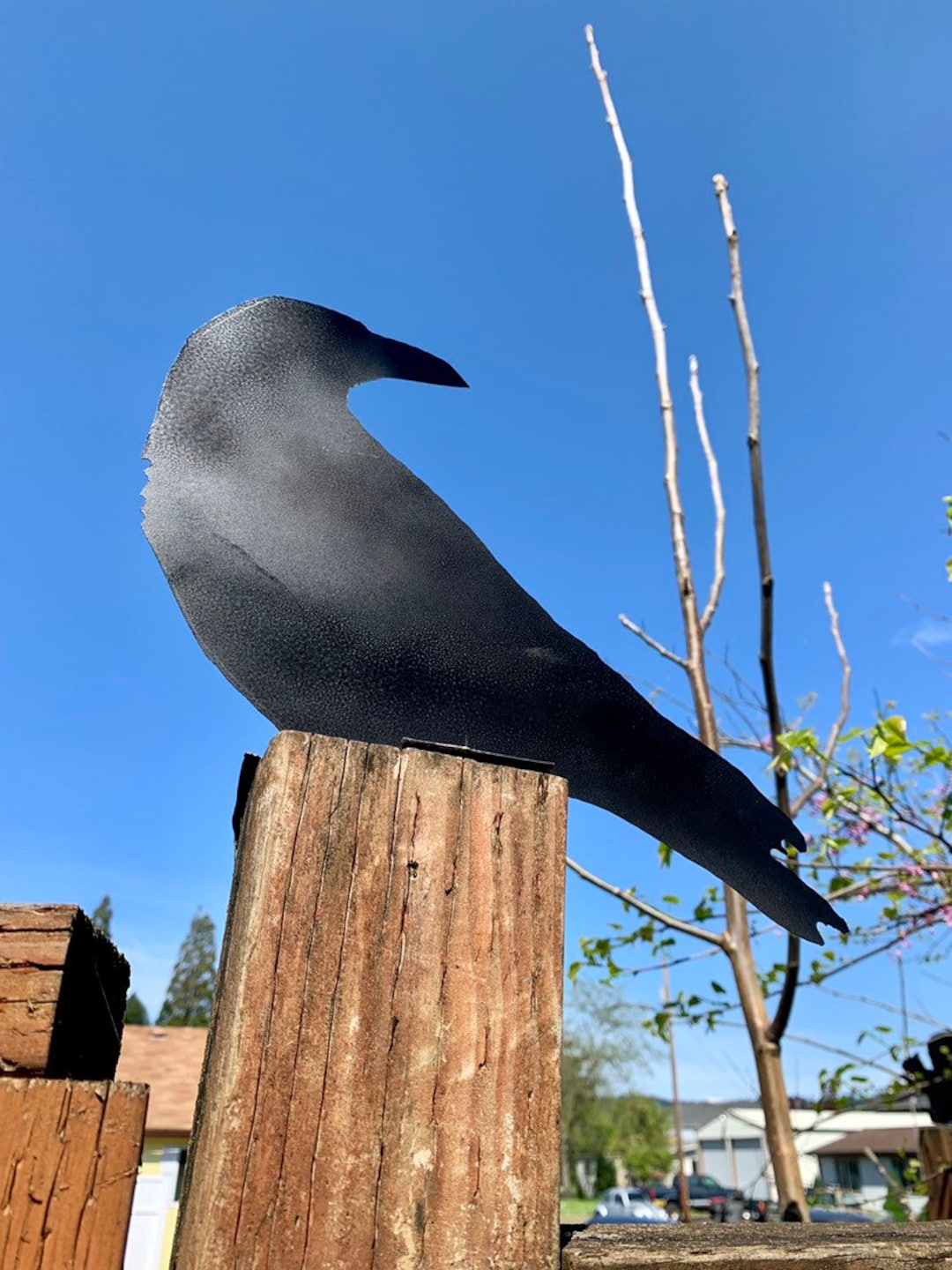 Raven/crow/blackbird/post Topper/black Powder Coated - Etsy