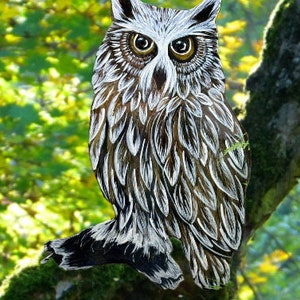 Metal Owl , Hand Painted , indoor/outdoors