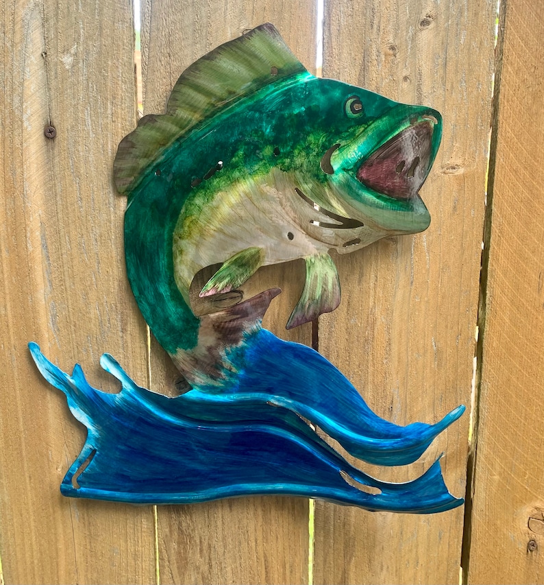Metal Bass Wall Art / Fish Yard Art Etsy
