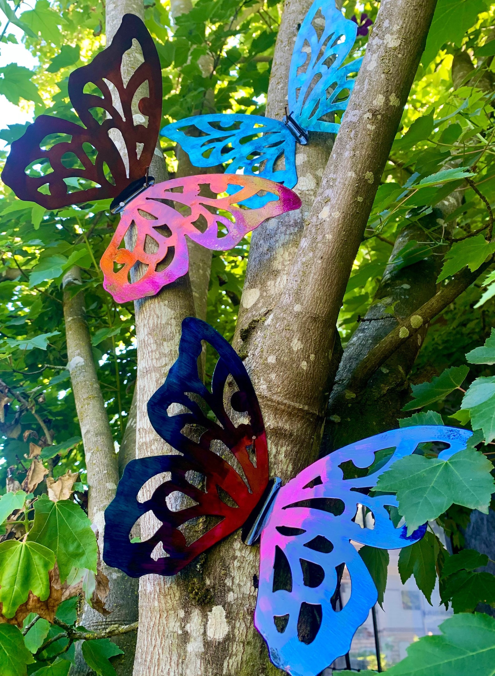 Butterfly Metal Yard Art / Recycled Metal/ Colorful / Metal Etsy