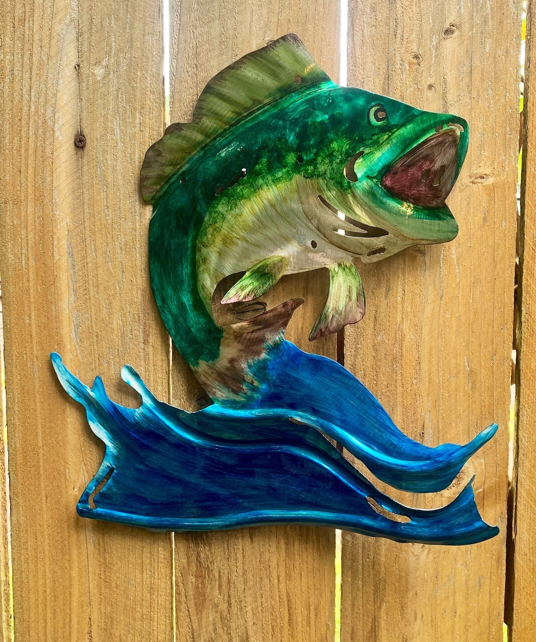 Metal Bass Wall Art / Fish Yard Art Etsy