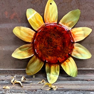 Sunflower/Metal Art/Yard Art/Garden Art/Recycled Metal/Home Office/Home Decor